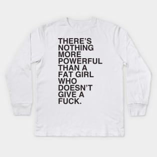 fat girl power Kids Long Sleeve T-Shirt